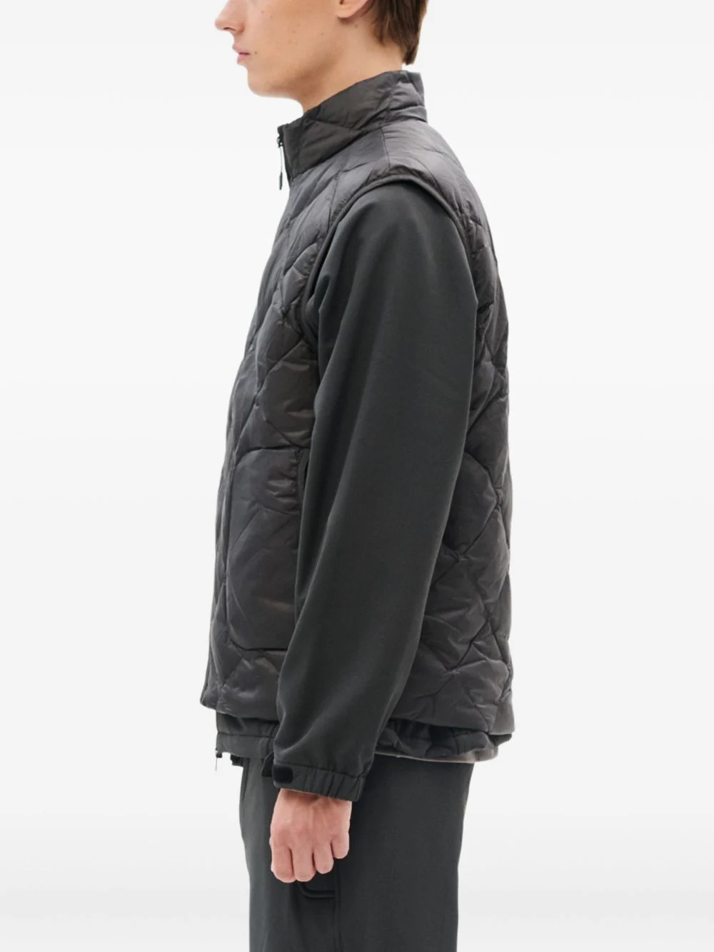 Quilted Diamond-Pattern Gilet - Image 2