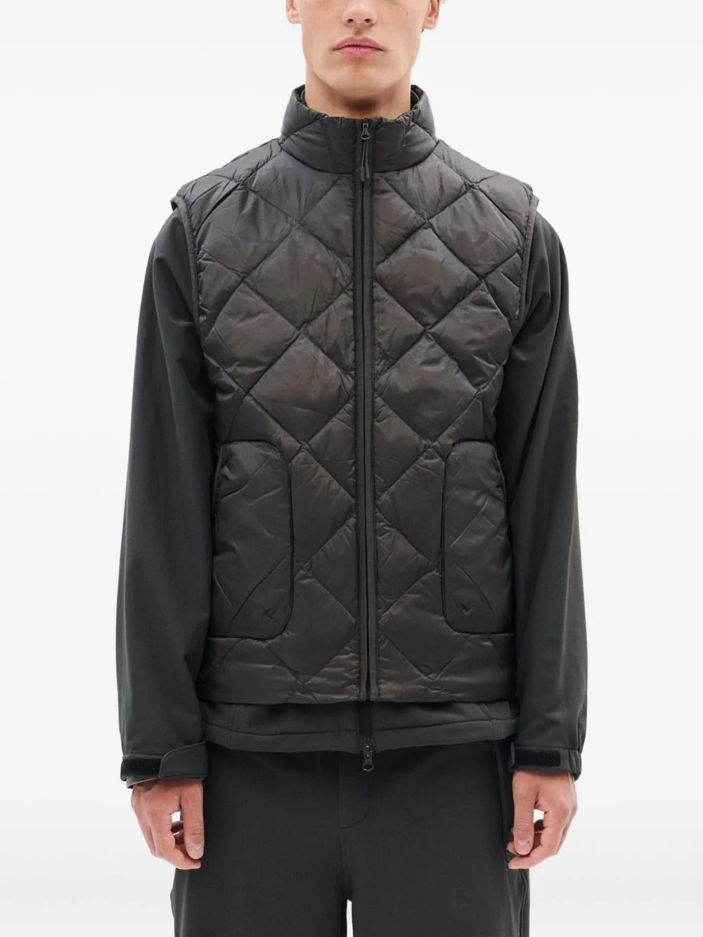 Quilted Diamond-Pattern Gilet - Image 3