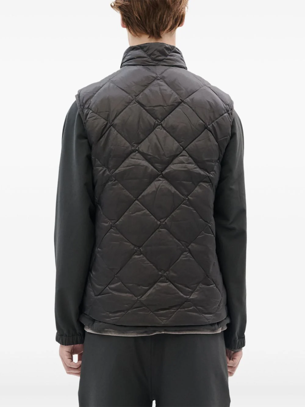 Quilted Diamond-Pattern Gilet - Image 5
