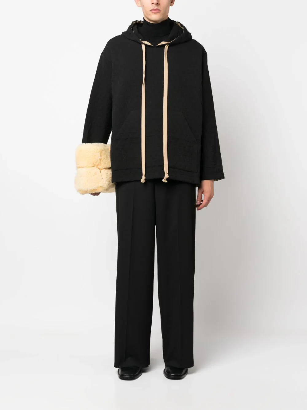 Quilted Drawstring Hoodie - Image 2