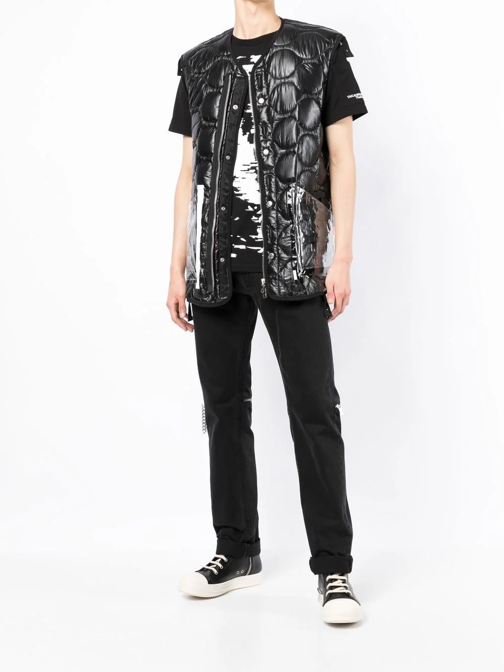 Quilted Transparent Pocket Gilet - Image 2