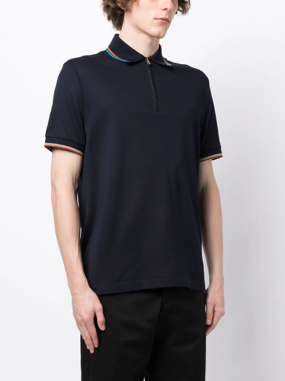 Rainbow Stripe-Detail Cotton Polo Shirt - Image 2