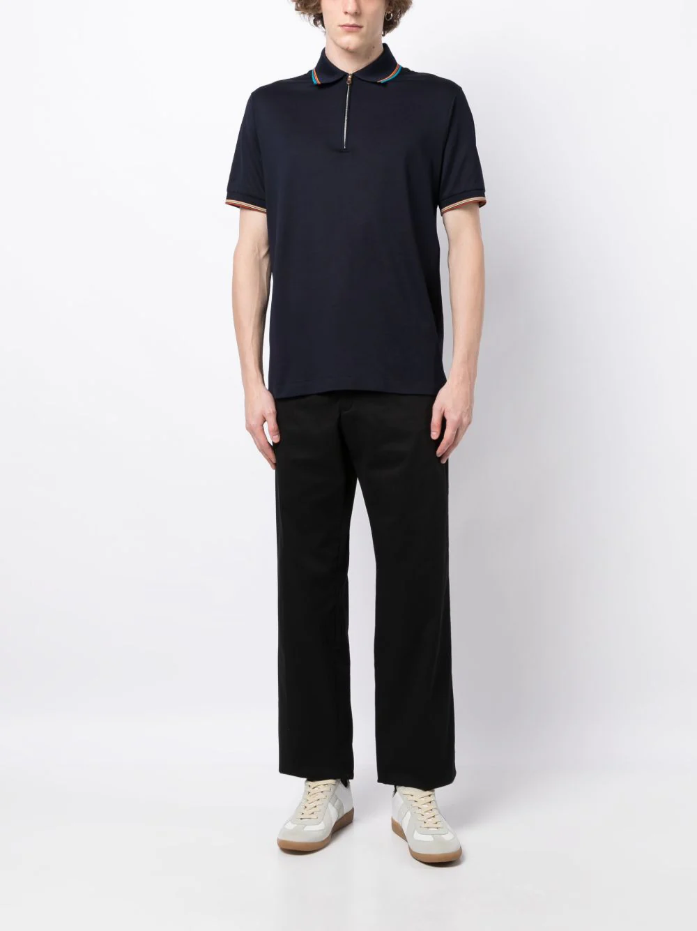 Rainbow Stripe-Detail Cotton Polo Shirt - Image 3