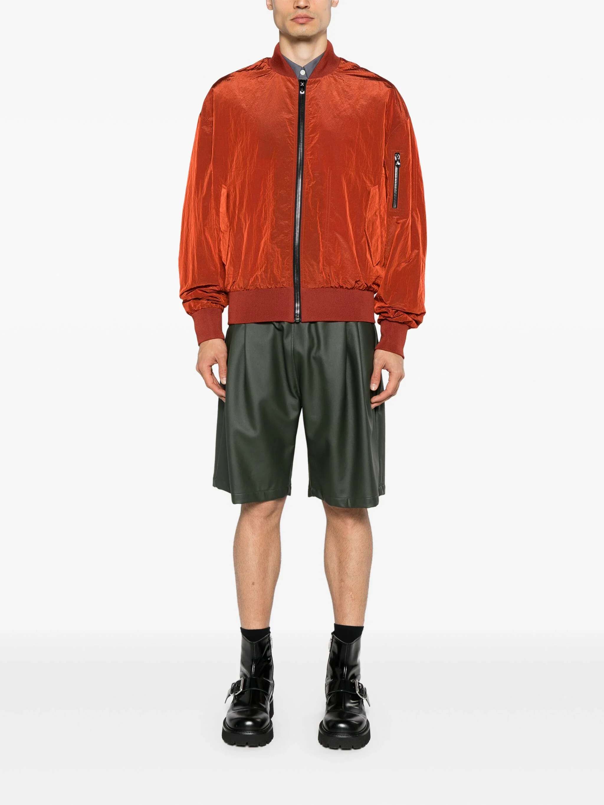 Reflective-Effect Zip-Up Bomber Jacket - Image 2