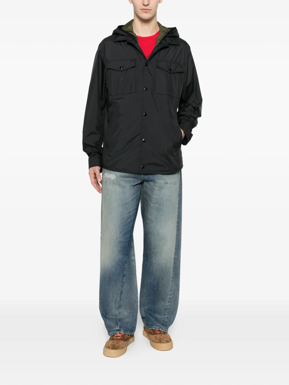 Removable-Lining Hooded Jacket Reversible - Image 2