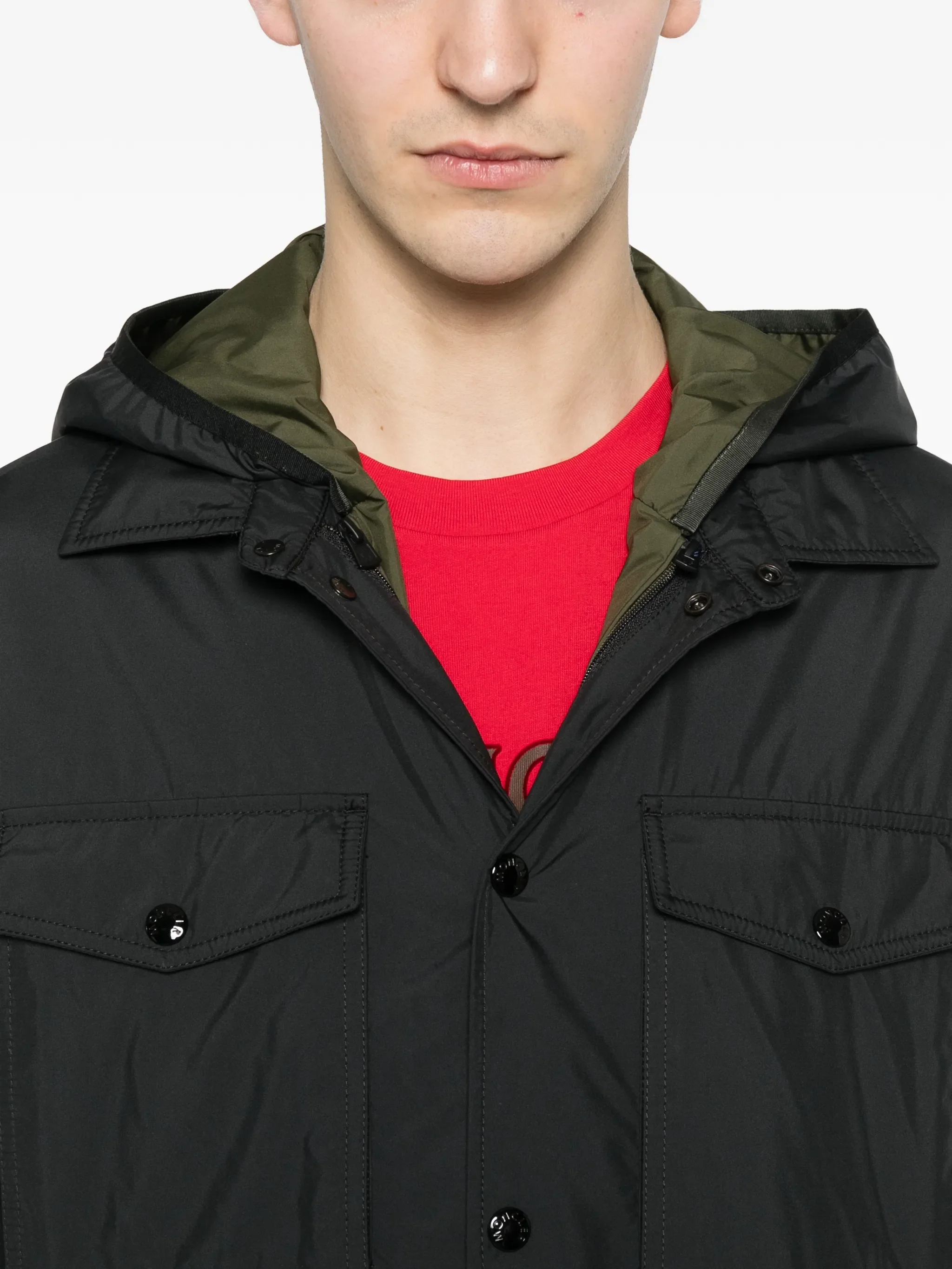 Removable-Lining Hooded Jacket Reversible - Image 5