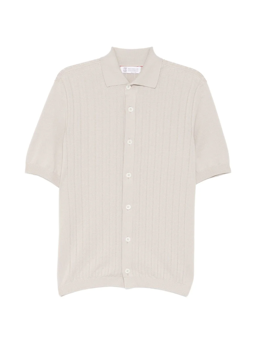 Ribbed Buttoned Polo Shirt