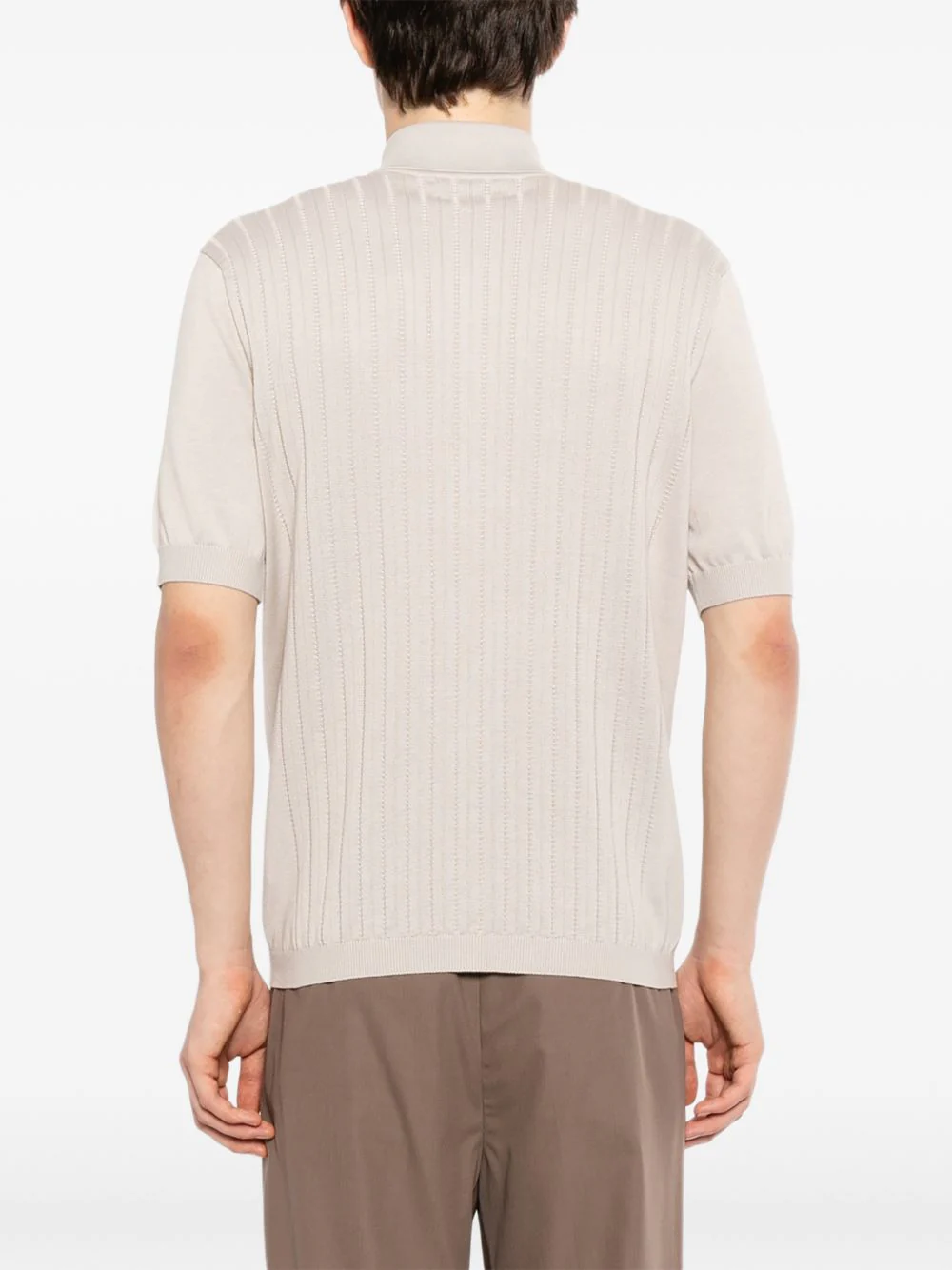 Ribbed Buttoned Polo Shirt - Image 5
