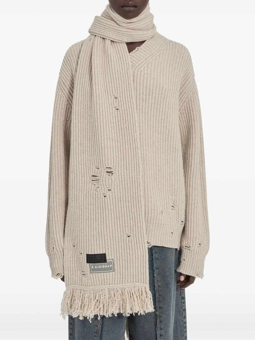 Ribbed Frayed-Edge Scarf - Image 2