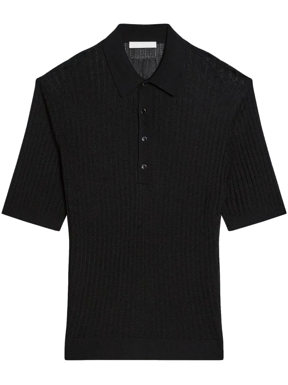 Ribbed-Knit Polo Shirt