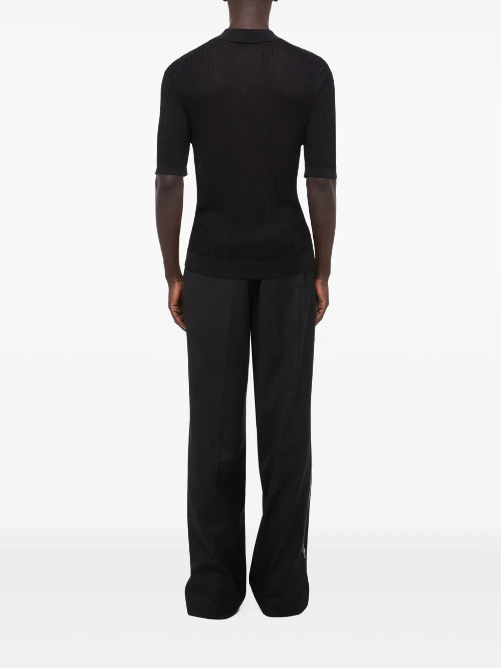 Ribbed-Knit Polo Shirt - Image 4