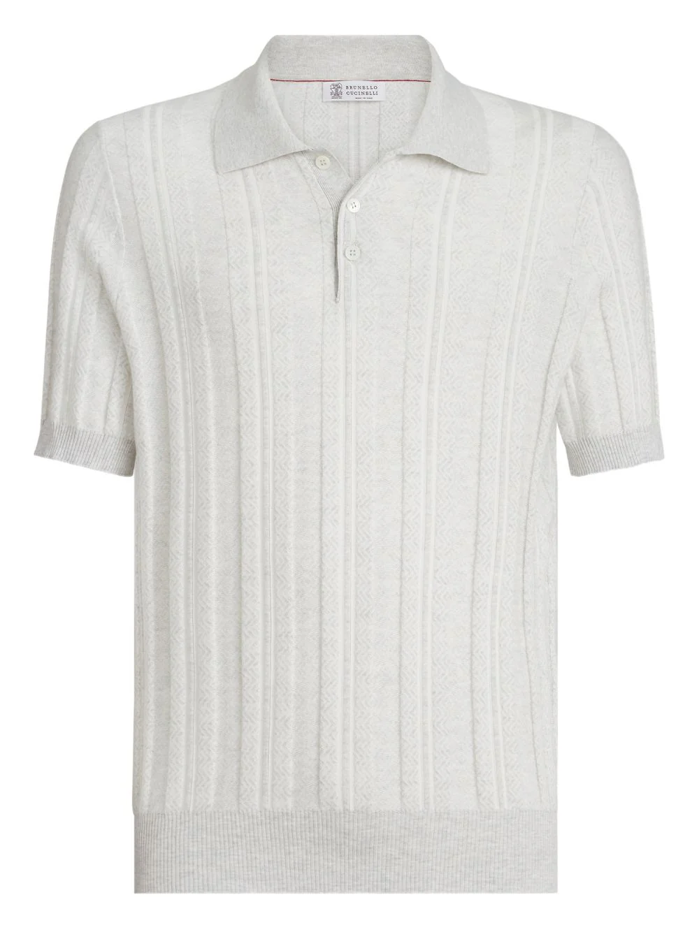Ribbed Knit Polo Shirt
