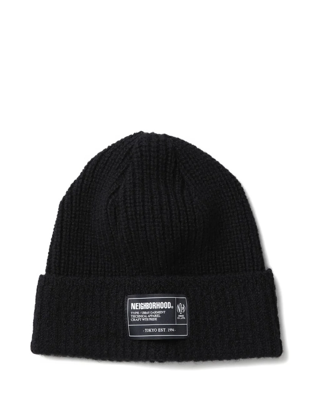 Ribbed Label Beanie Hat