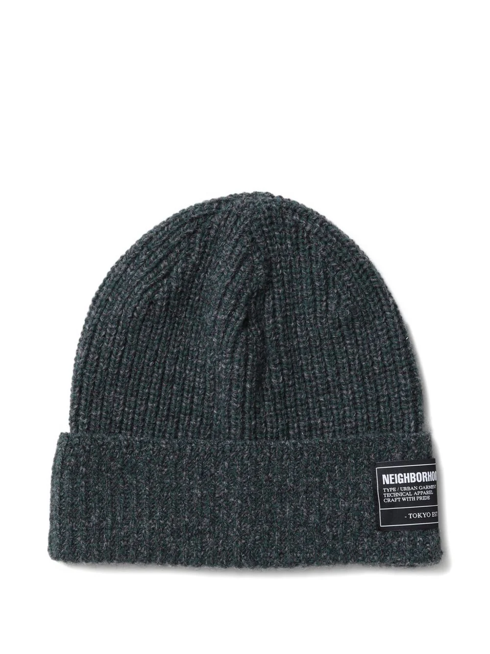 Ribbed Label Beanie Hat