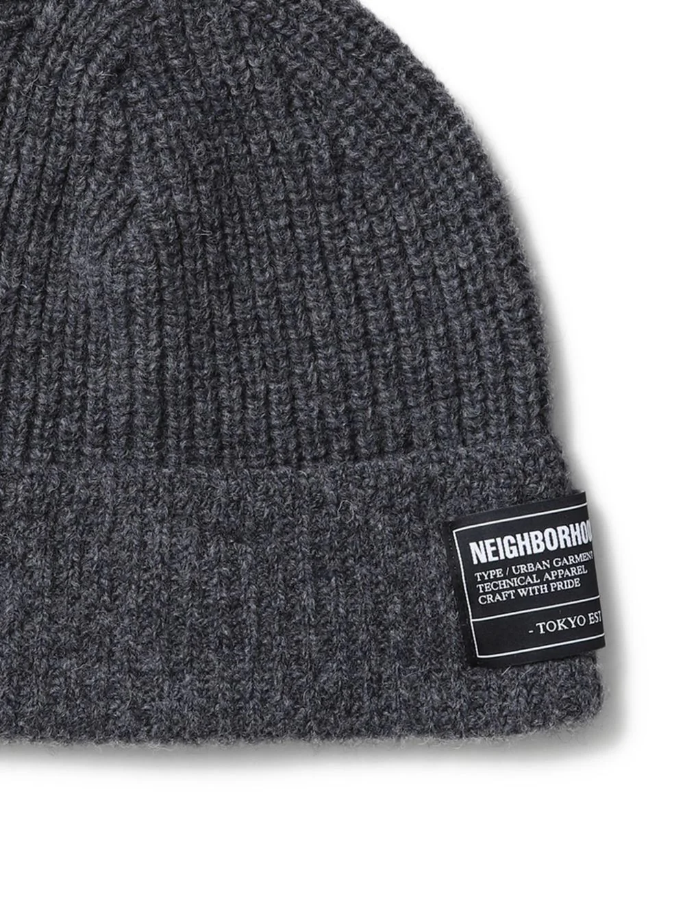 Ribbed Logo-Patch Beanie Hat - Image 2