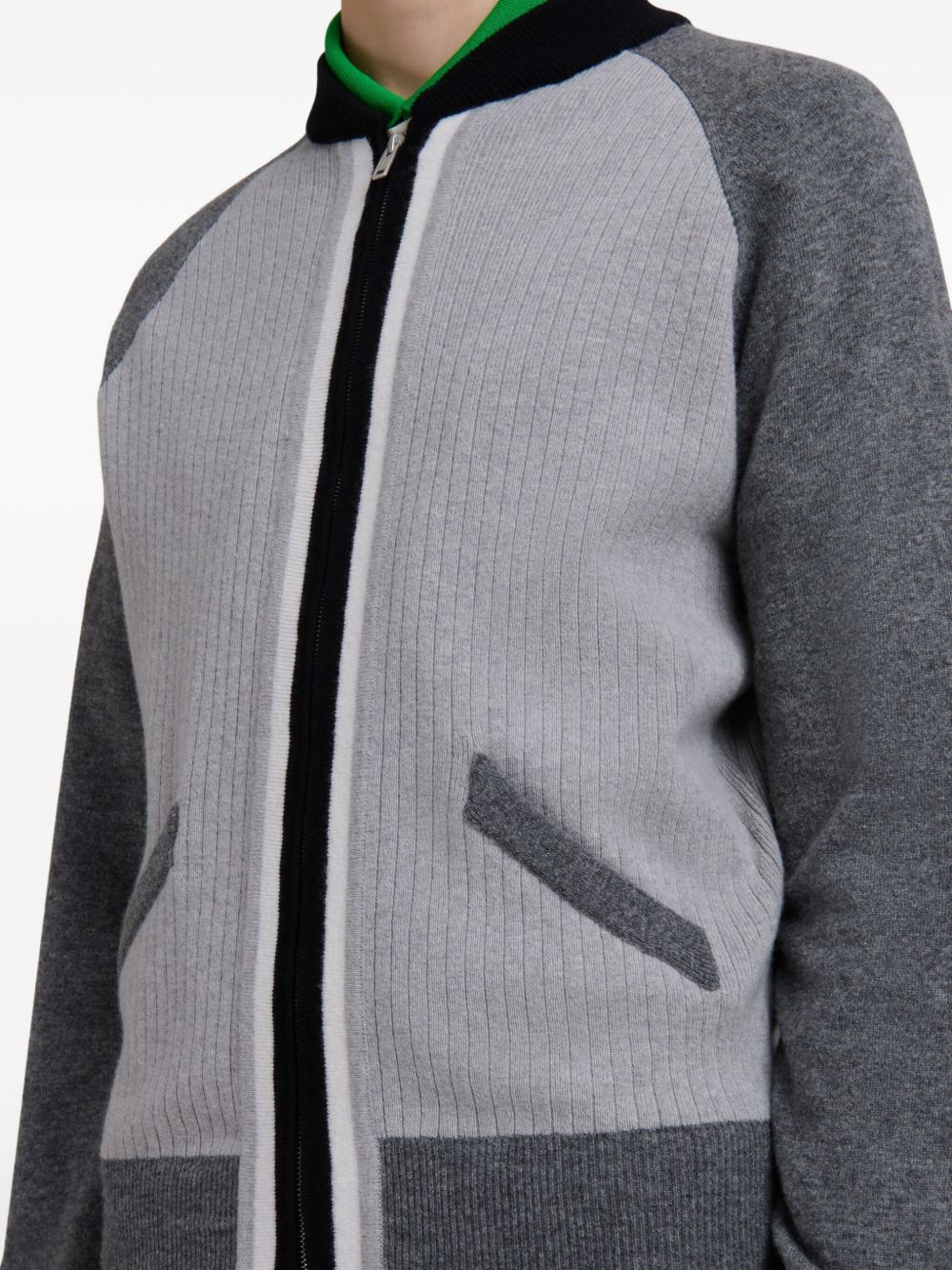 Ribbed-Panel Zip-Up Sweatshirt - Image 2