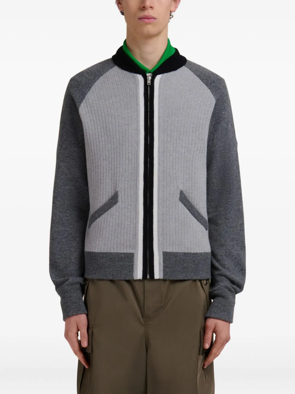 Ribbed-Panel Zip-Up Sweatshirt - Image 4