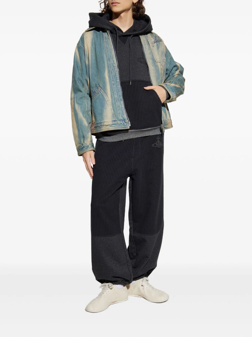 Ribbed-Panelled Trousers - Image 3