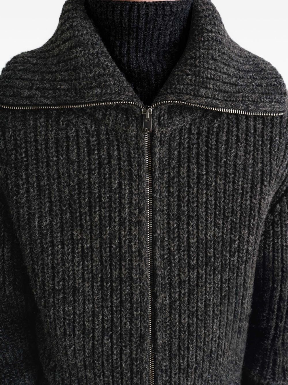 Ribbed Zip-Up Cardigan - Image 4