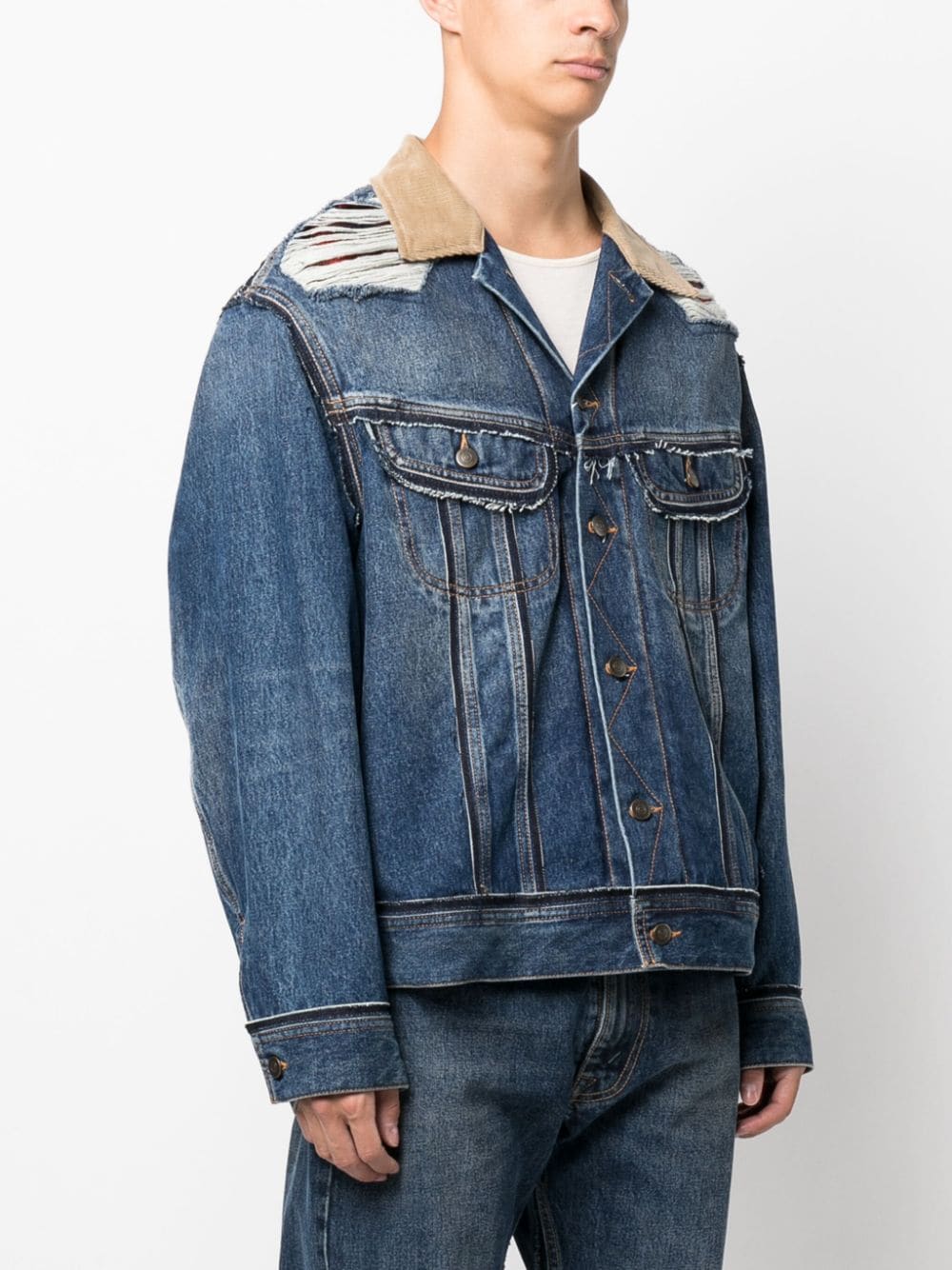 Ripped-Detailing Denim Jacket - Image 4