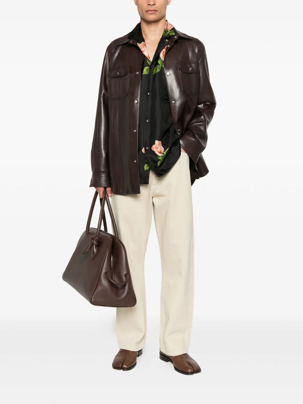 Rose-Print Chest-Pocket Shirt - Image 2