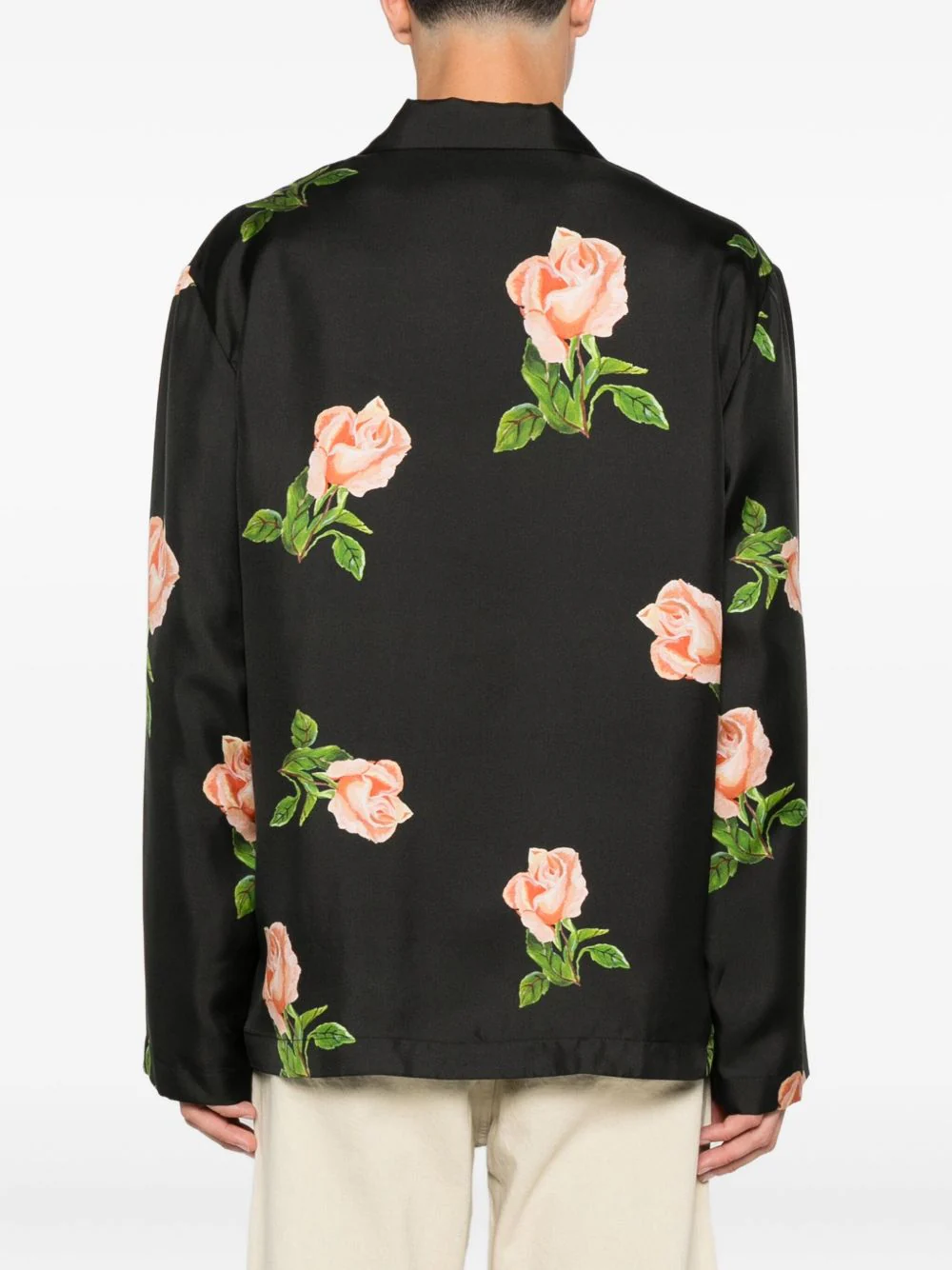 Rose-Print Chest-Pocket Shirt - Image 4