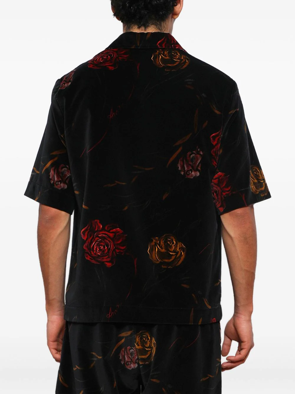 Rose-Print Velvet Shirt - Image 2