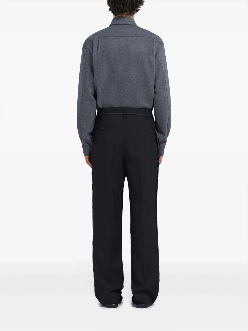 Satin-Stripe Trim Trousers - Image 3