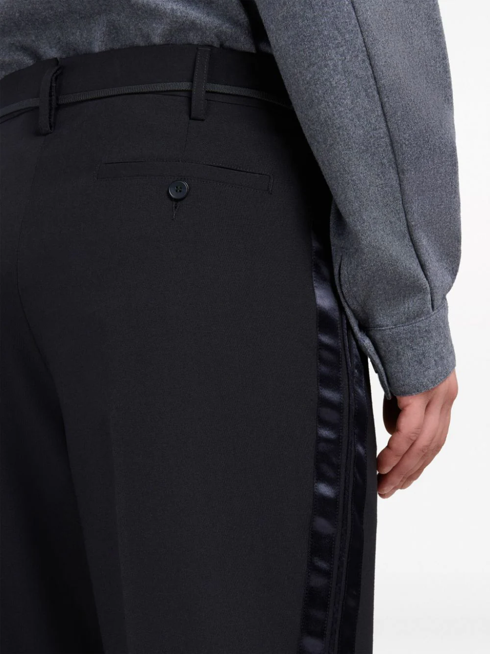 Satin-Stripe Trim Trousers - Image 4