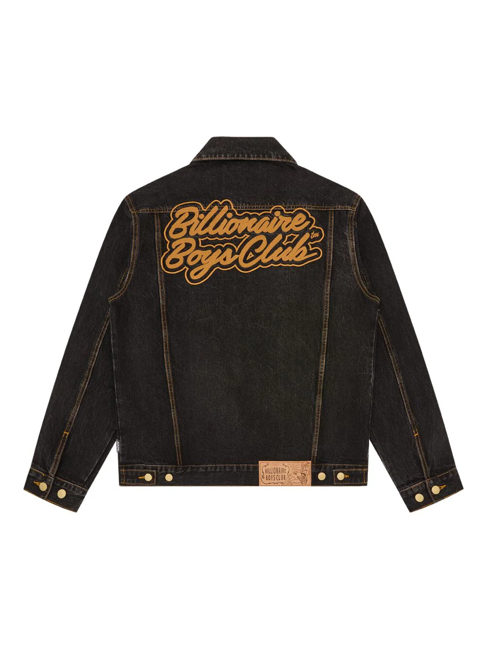 Script Cord Collar Embroidered Denim Jacket - Image 4
