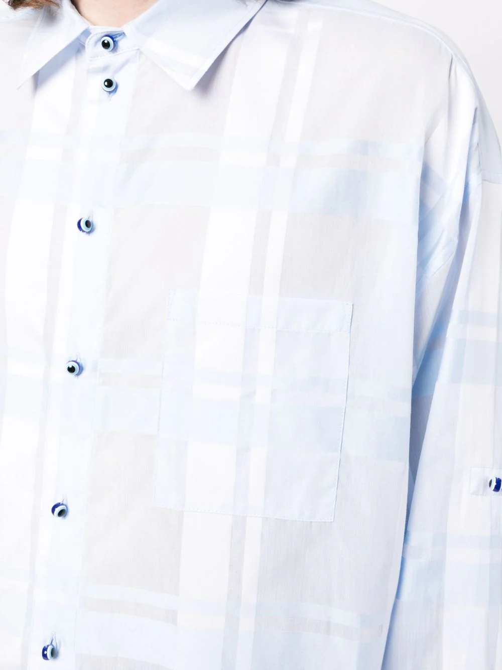 Semi-Sheer Plaid Cotton Shirt - Image 2