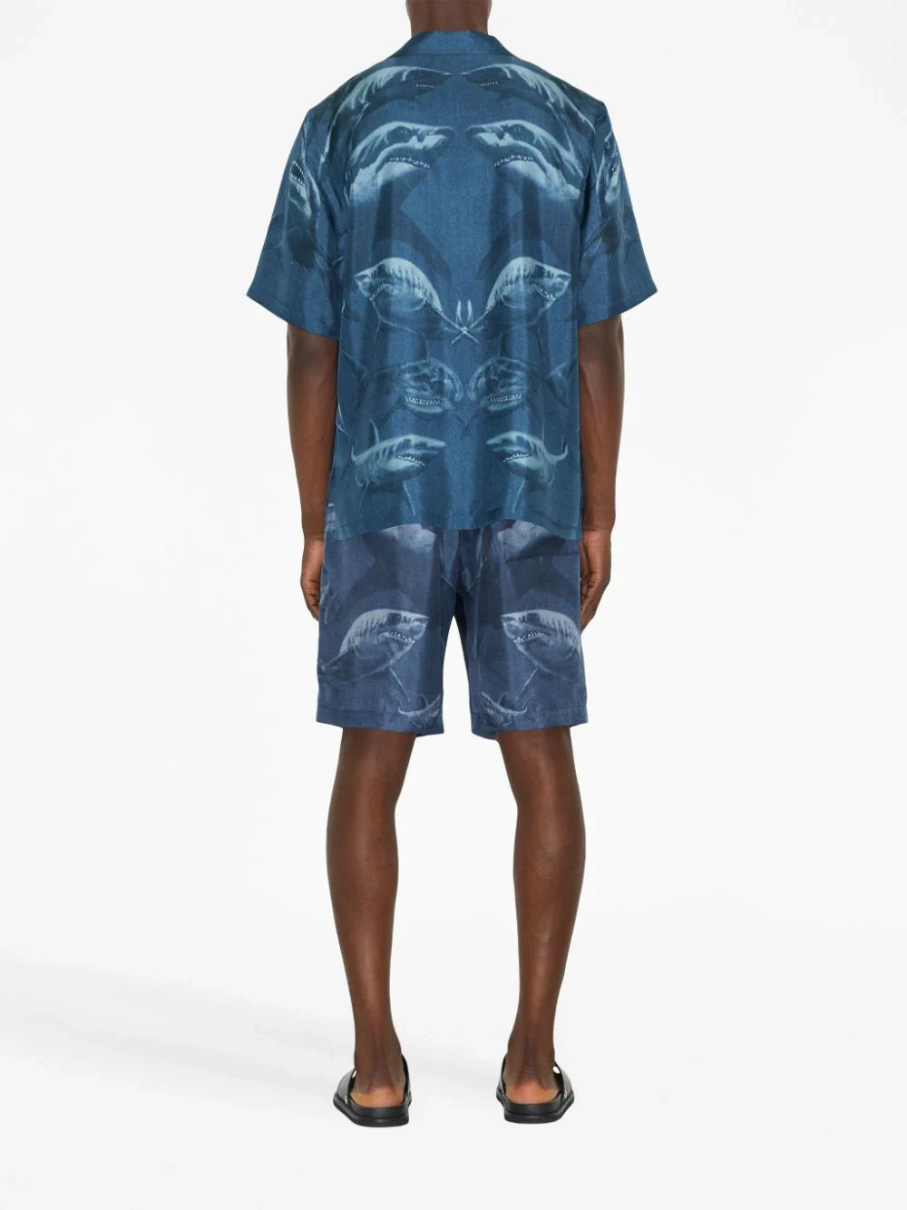 Shark-Print Silk Shorts - Image 3