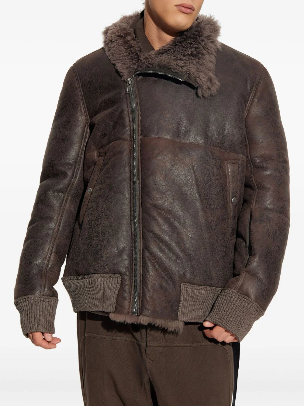 Shearling-Collared Zip-Front Jacket - Image 3