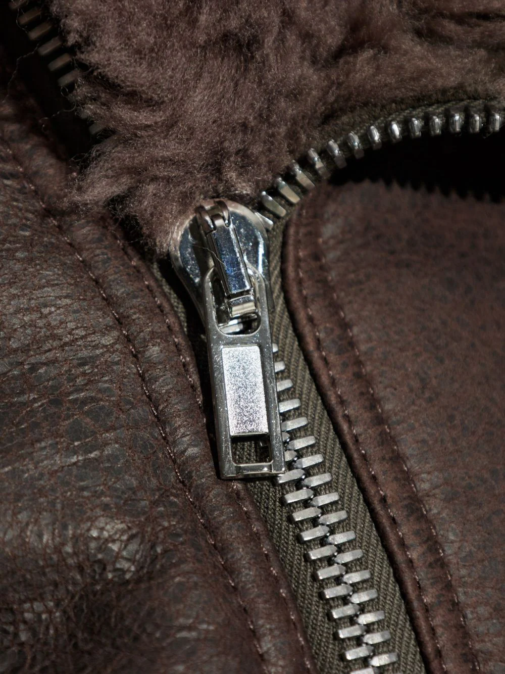Shearling-Collared Zip-Front Jacket - Image 4