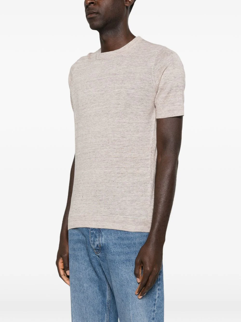 Short-Sleeve Knitted T-Shirt - Image 4