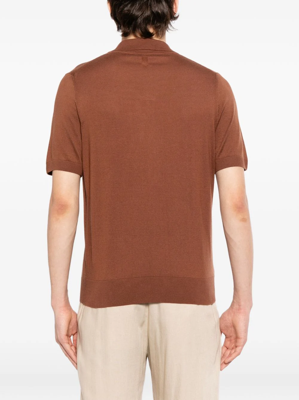 Short-Sleeve Open Collar Polo Shirt - Image 4