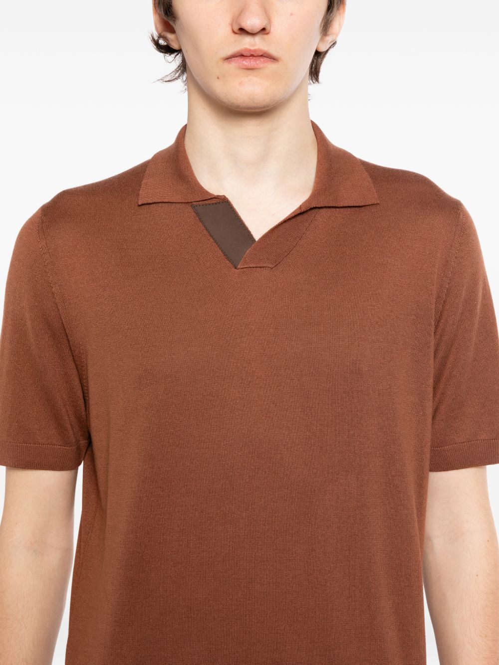 Short-Sleeve Open Collar Polo Shirt - Image 5