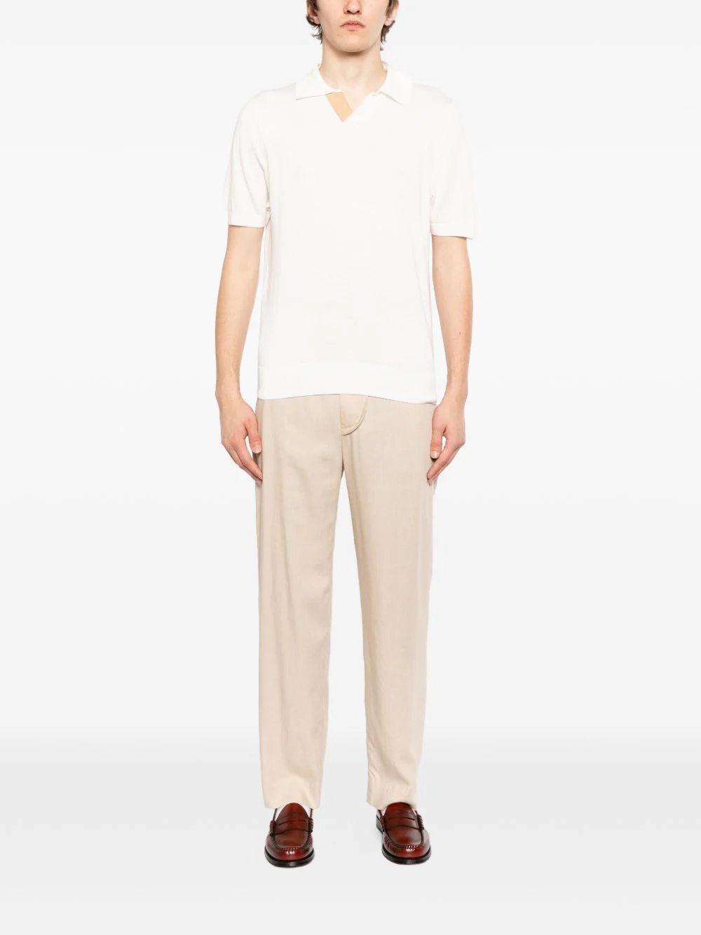 Short-Sleeve Open Collar Polo Shirt - Image 2