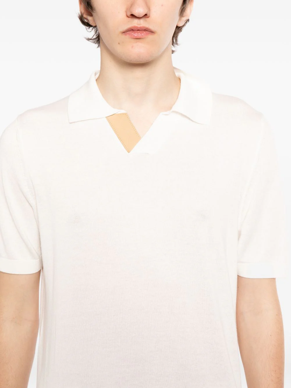 Short-Sleeve Open Collar Polo Shirt - Image 3