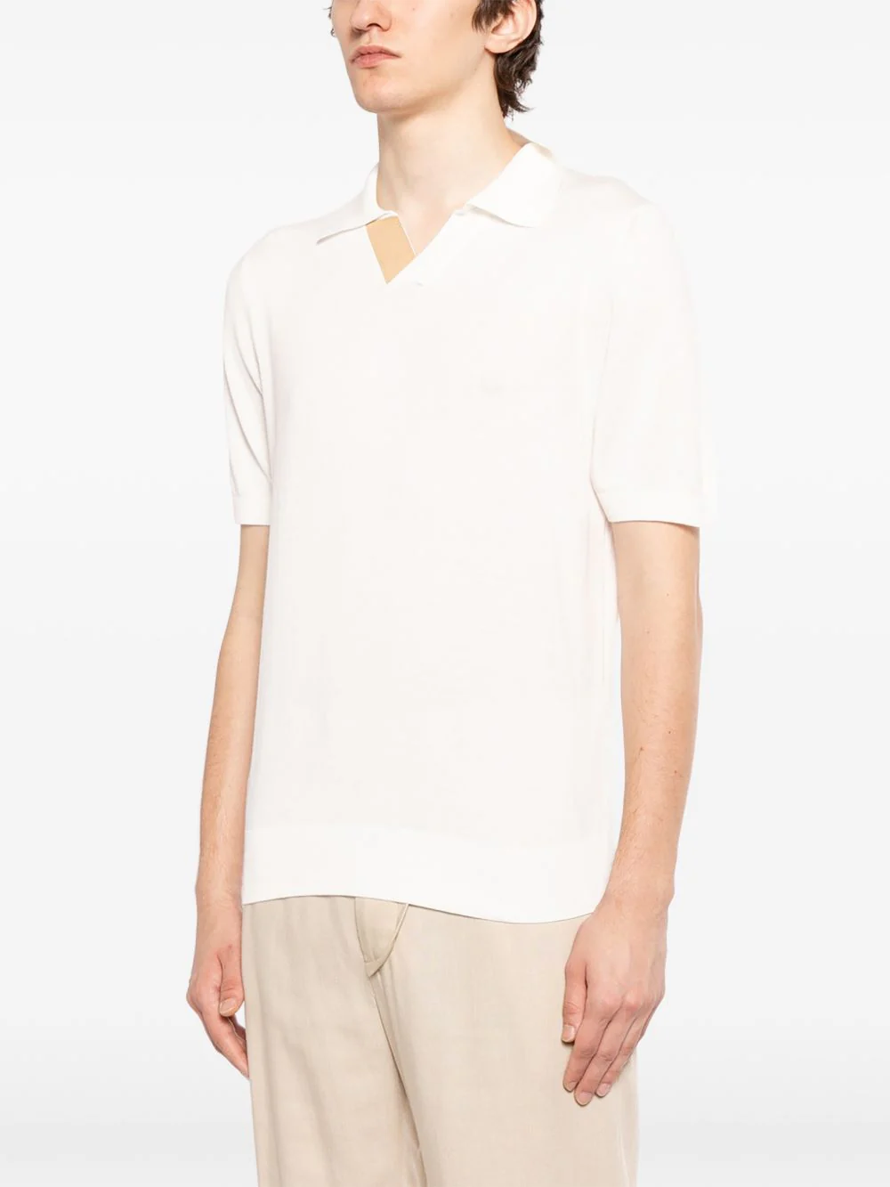 Short-Sleeve Open Collar Polo Shirt - Image 4
