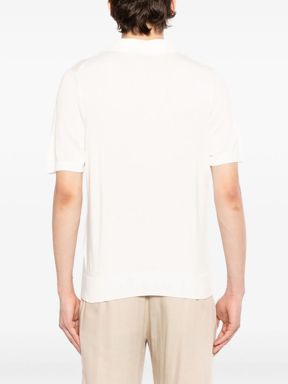 Short-Sleeve Open Collar Polo Shirt - Image 5