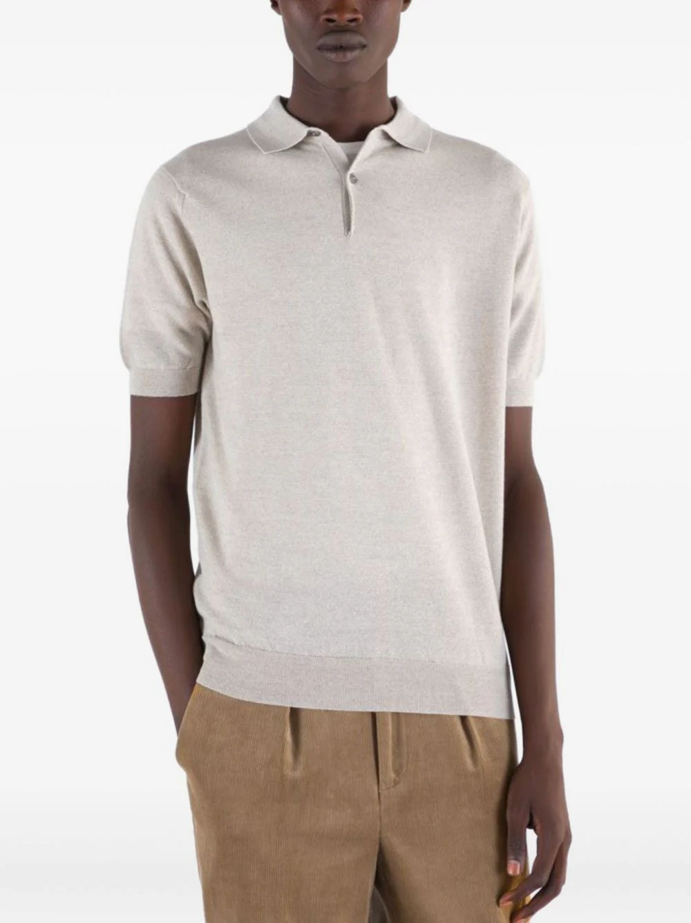 Short-Sleeved Merino-Wool Polo Shirt - Image 3