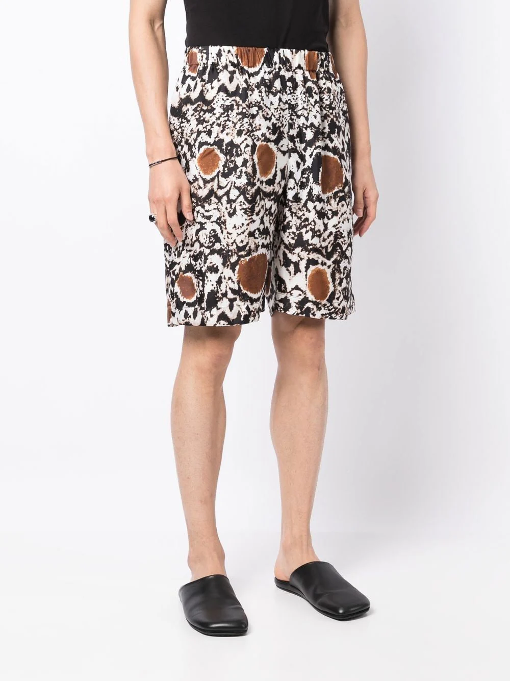 Silk Abstract-Pattern Shorts - Image 3