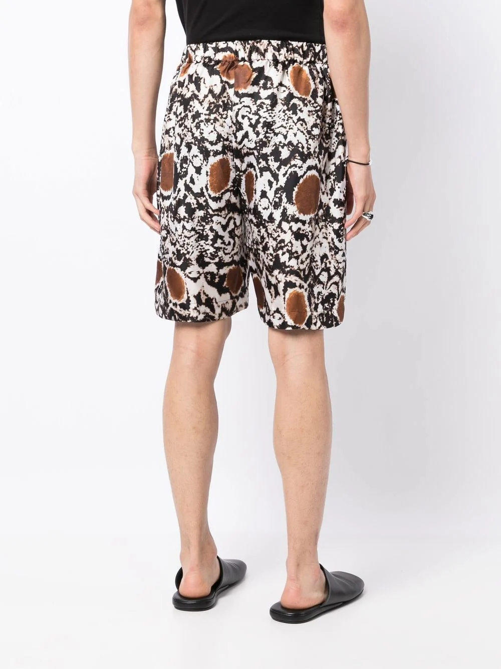 Silk Abstract-Pattern Shorts - Image 4