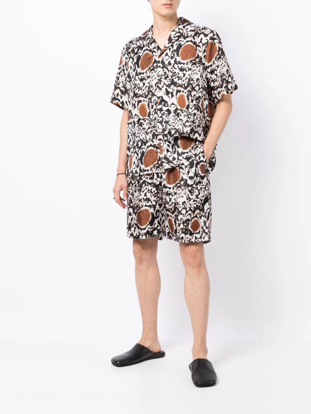 Silk Abstract-Pattern Shorts - Image 5