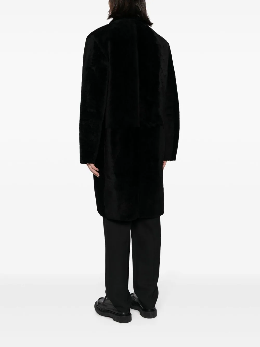 Single-Breasted Leather Coat - Image 4