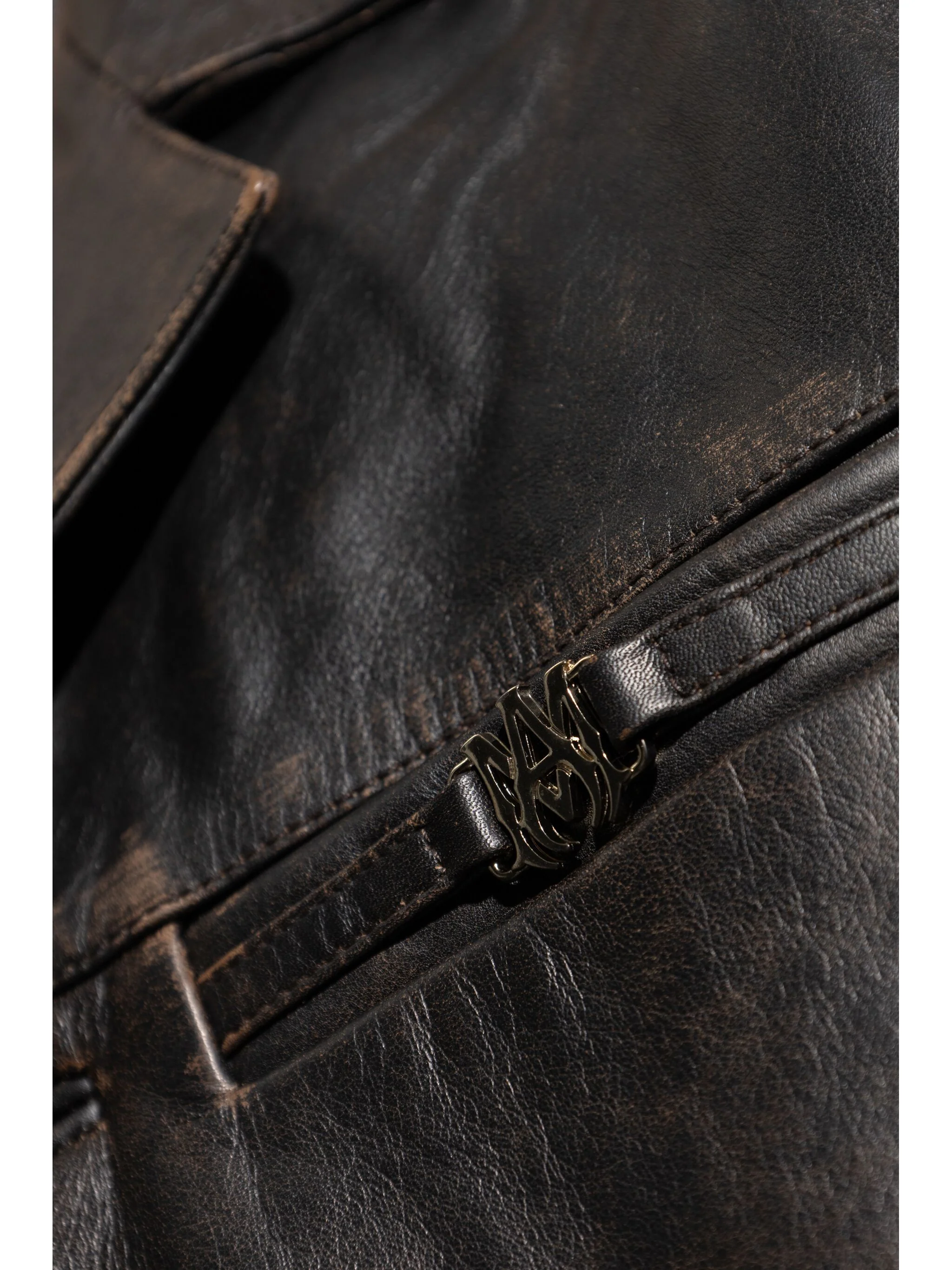 Single-Breasted Leather Jacket - Image 5
