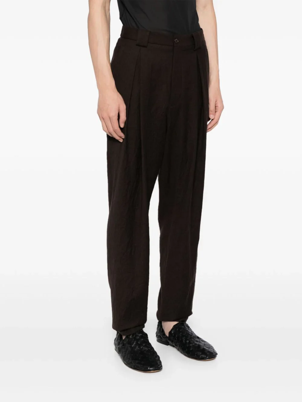 Single-Pleat Flannel Trousers - Image 3