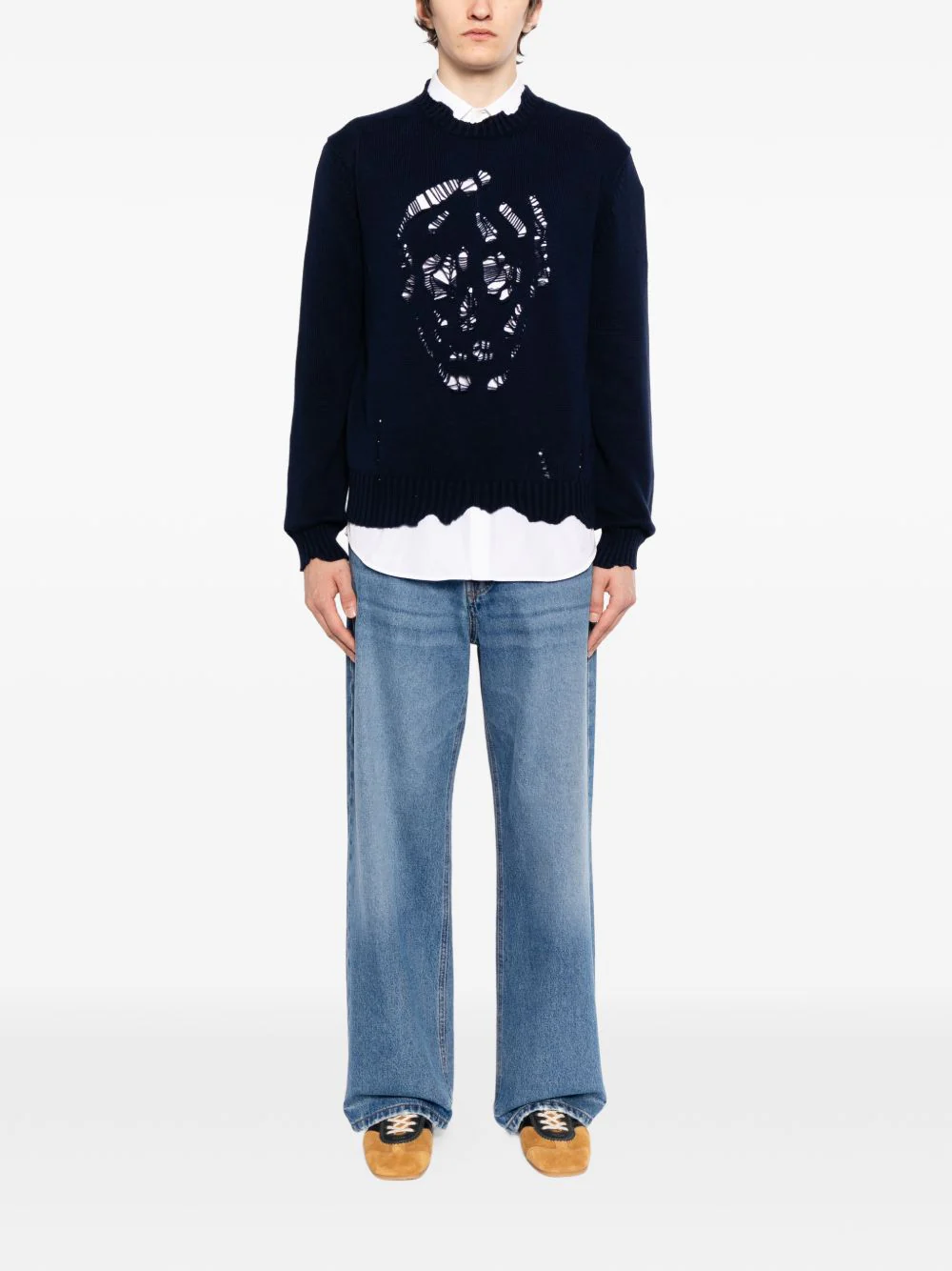 Skull-Distressed Sweater - Image 2