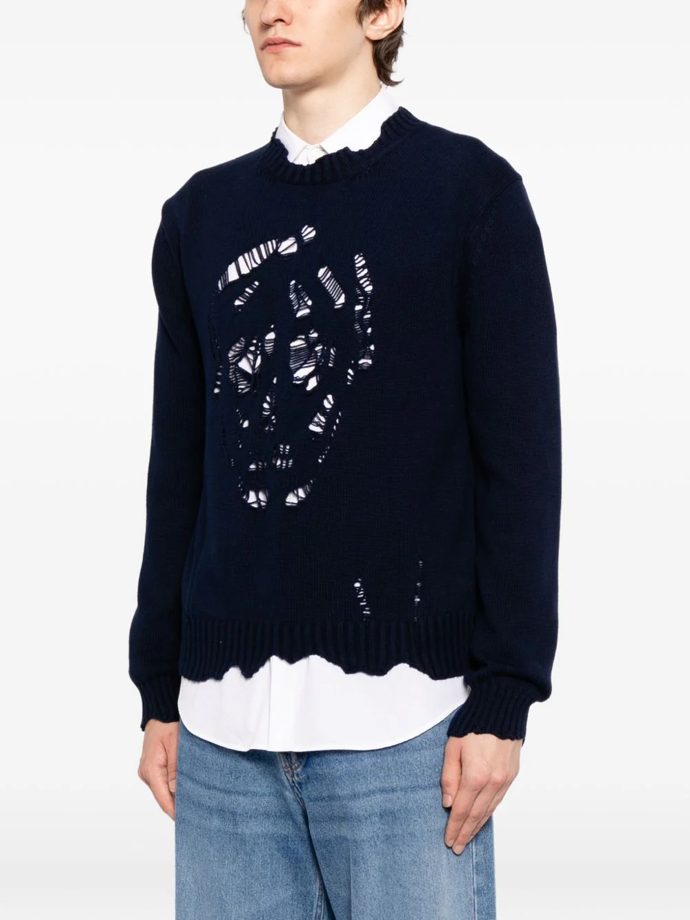 Skull-Distressed Sweater - Image 3